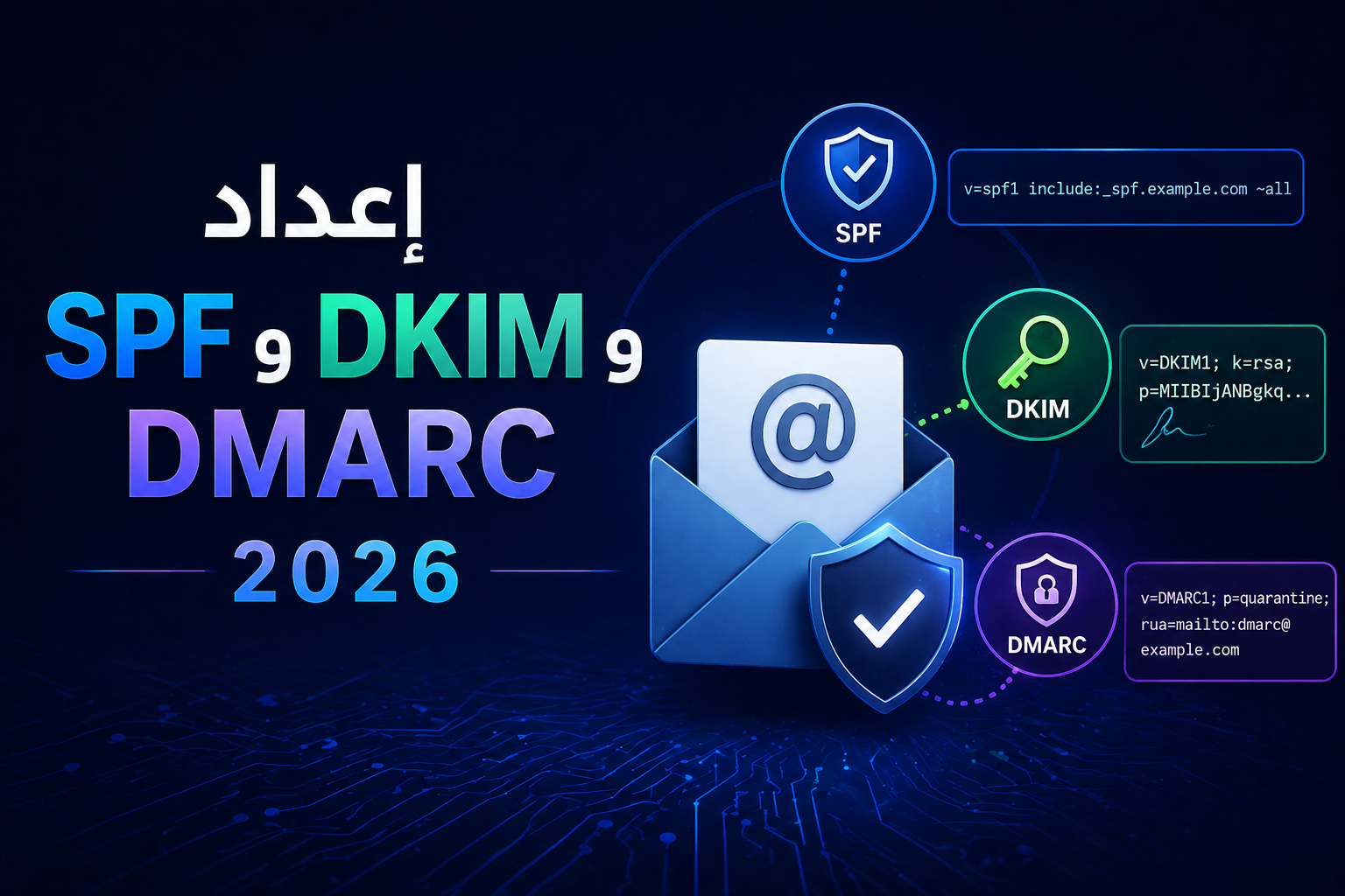 إعداد SPF و DKIM و DMARC لحماية الإيميلات