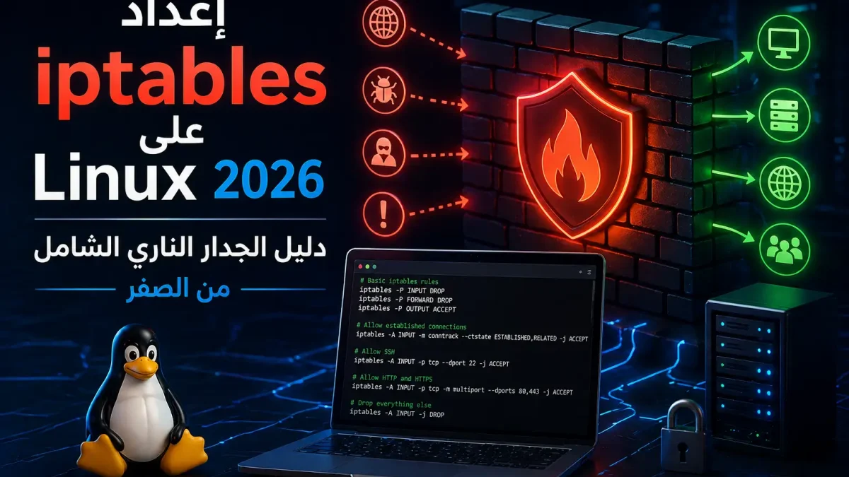 إعداد iptables الجدار الناري على Linux
