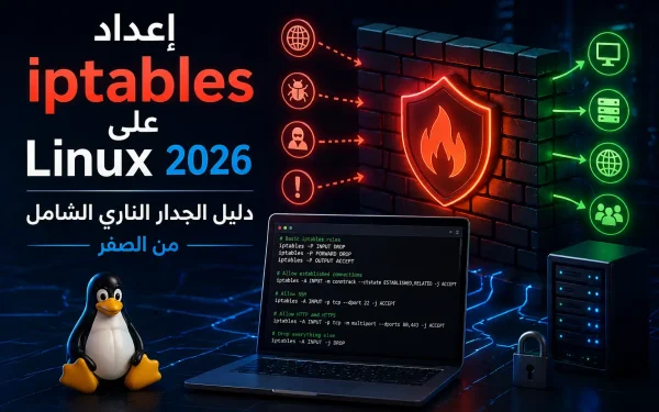 إعداد iptables الجدار الناري على Linux