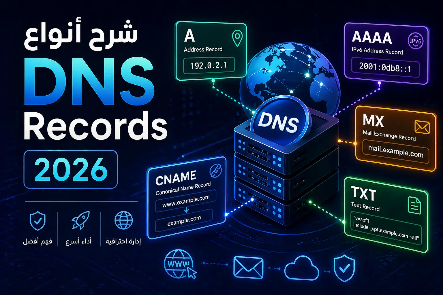 أنواع DNS Records وكيفية إدارتها