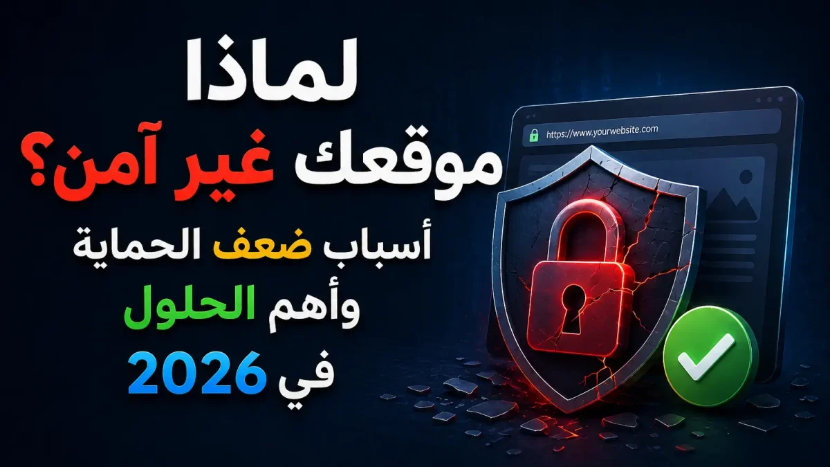 لماذا موقعك غير آمن؟ أسباب ضعف الحماية وأهم الحلول في 2026 - مرام هوست