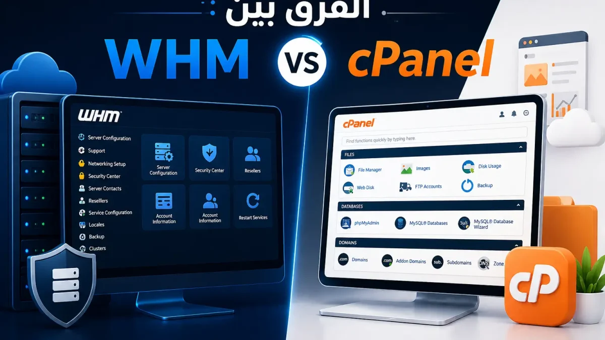الفرق بين WHM و cPanel 2026: شرح كامل لمدير السيرفر - مرام هوست