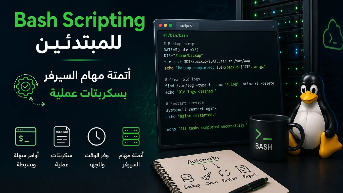 Bash Scripting لأتمتة مهام السيرفر