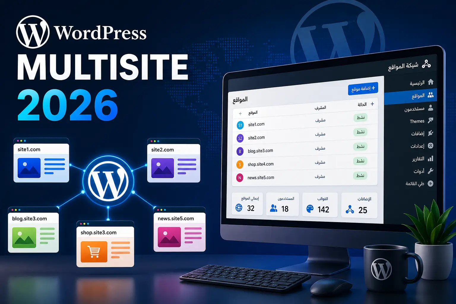 ووردبريس Multisite شبكة مواقع