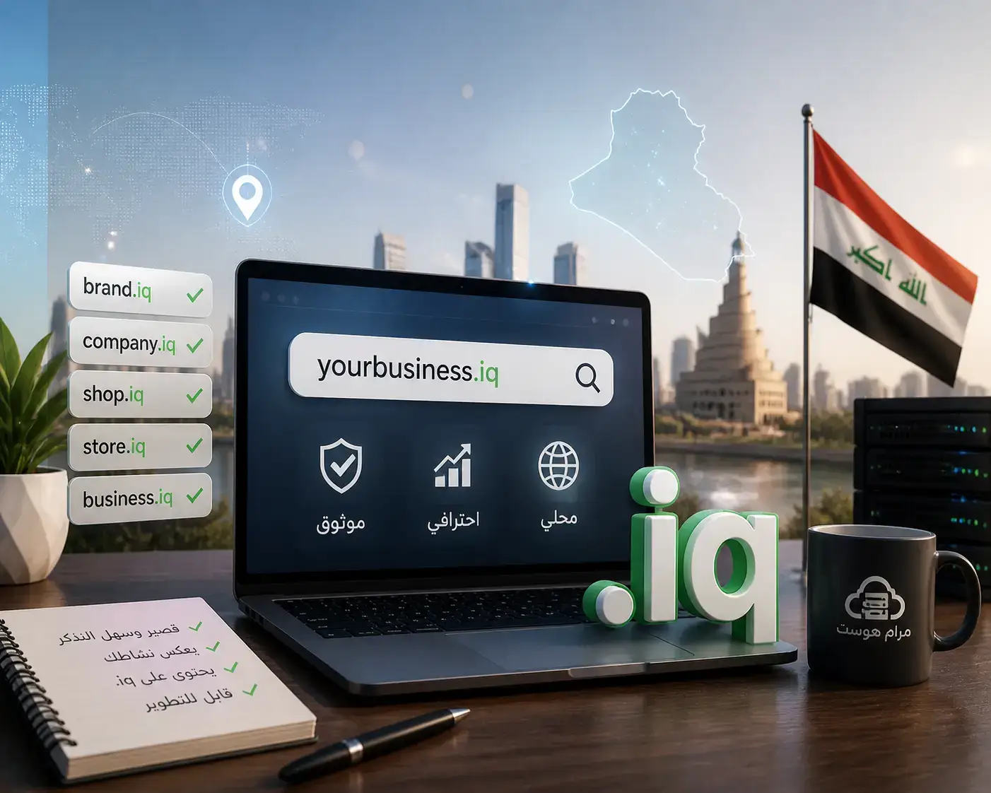حجز دومين .iq العراقي مع مرام هوست