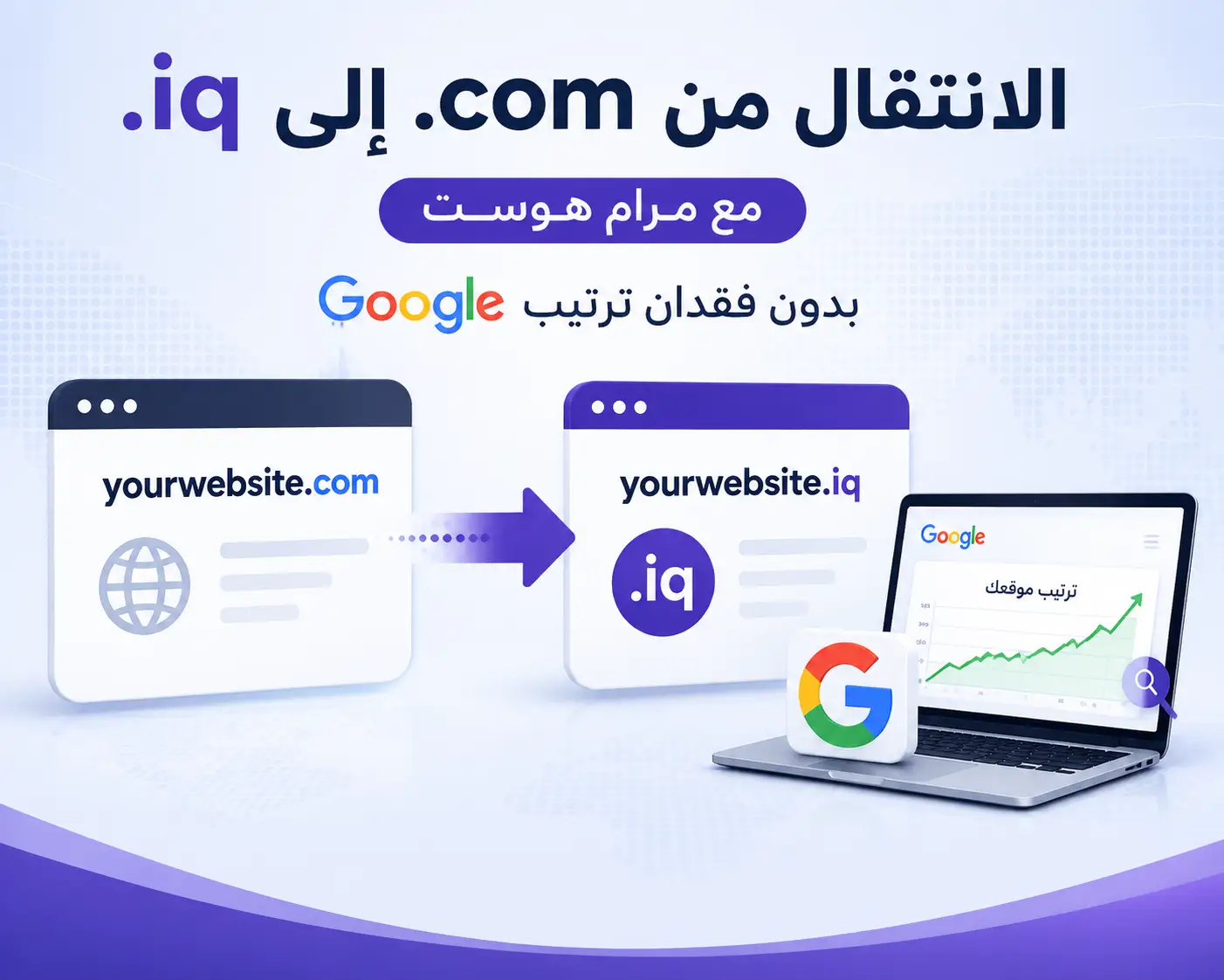 الانتقال من .com إلى .iq مع مرام هوست