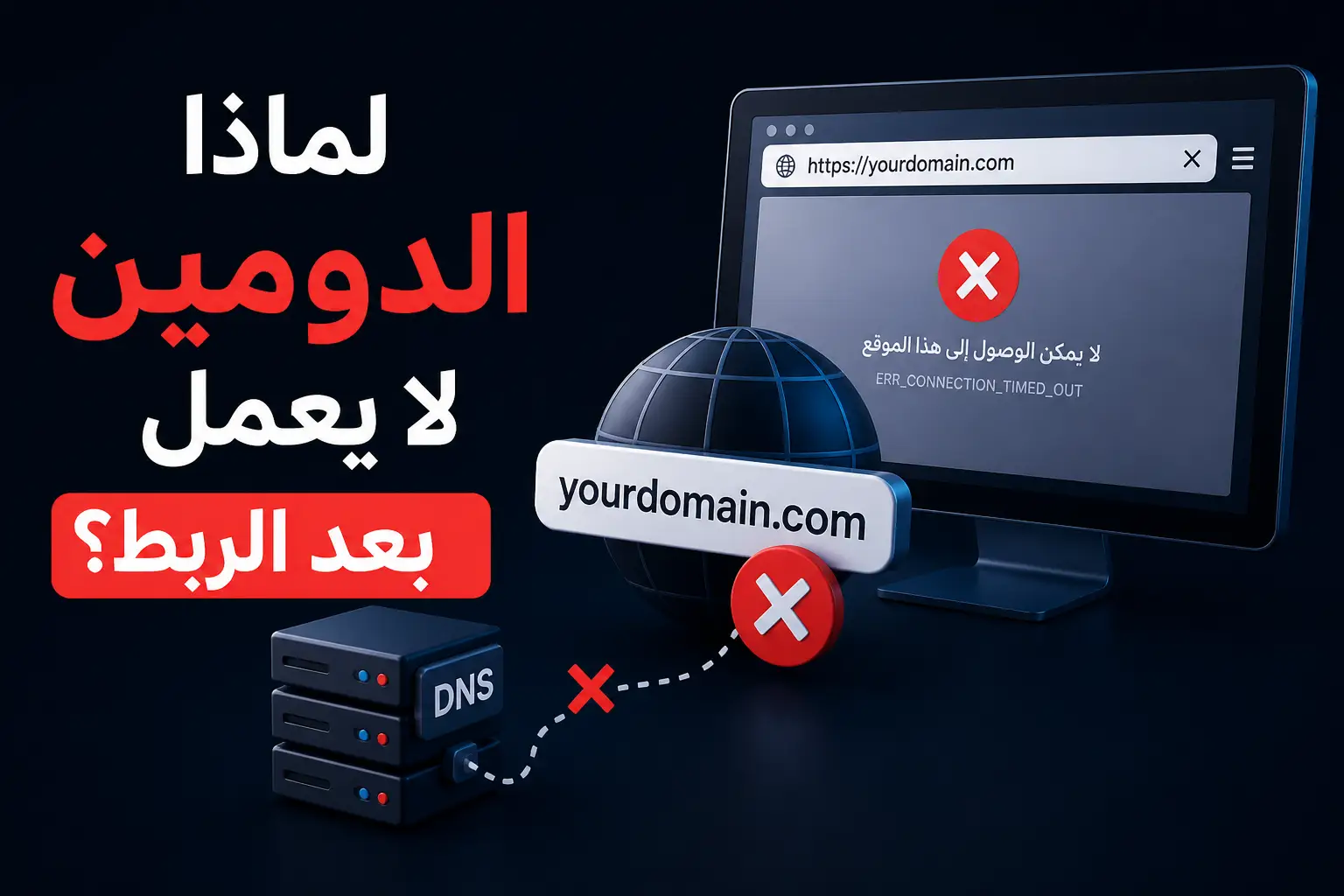 الدومين لا يعمل بعد الربط وحلول المشكلة