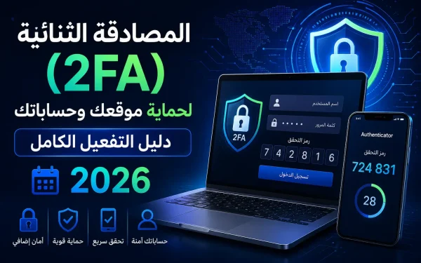 المصادقة الثنائية (2FA) لحماية موقعك وحساباتك: دليل التفعيل الكامل 2026 - مرام هوست