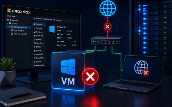 حل مشكلة VM لا يملك إنترنت في Proxmox رغم صحة IP و Gateway و DNS – دليل احترافي لاستكشاف أخطاء الشبكة 2026 - مرام هوست