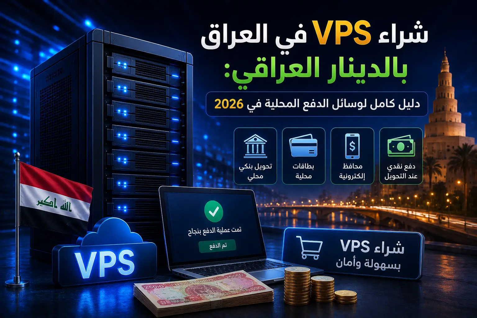 شراء VPS في العراق بالدينار العراقي: دليل كامل لوسائل الدفع المحلية في 2026 - مرام هوست