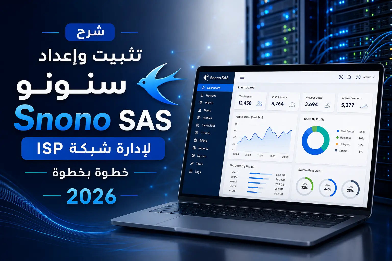 شرح تثبيت وإعداد سنونو Snono SAS لإدارة شبكة ISP خطوة بخطوة 2026 - مرام هوست