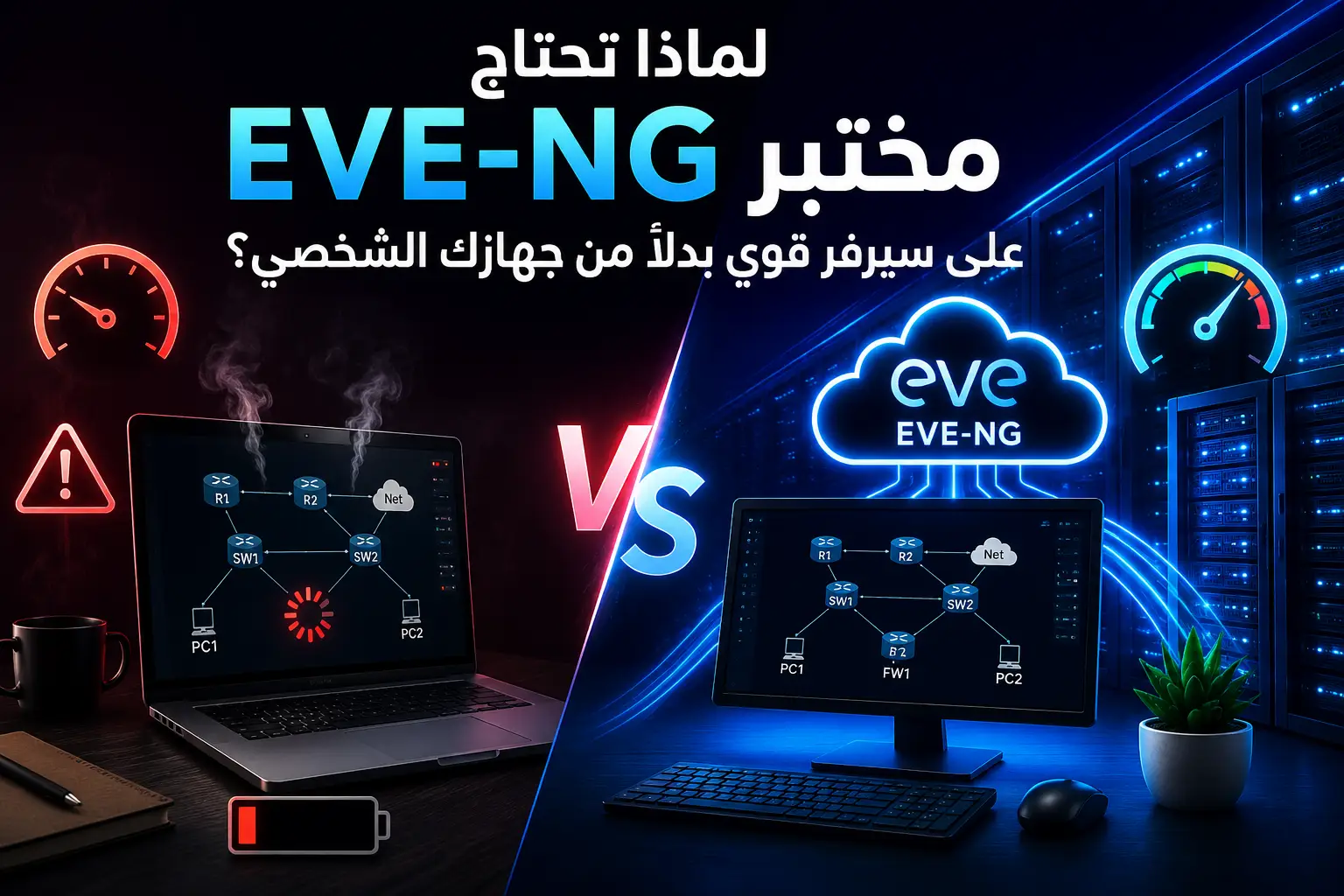 لماذا تحتاج مختبر EVE-NG على سيرفر قوي بدلاً من جهازك الشخصي؟ - مرام هوست