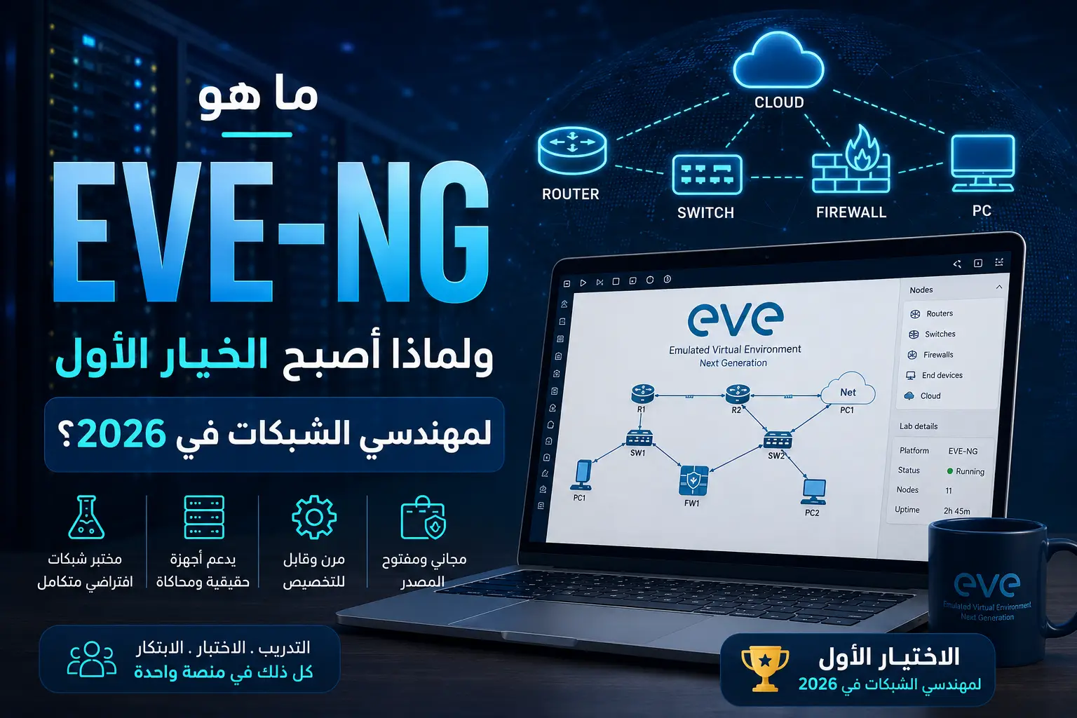 ما هو EVE-NG؟ ولماذا أصبح الخيار الأول لمهندسي الشبكات في 2026؟ - مرام هوست