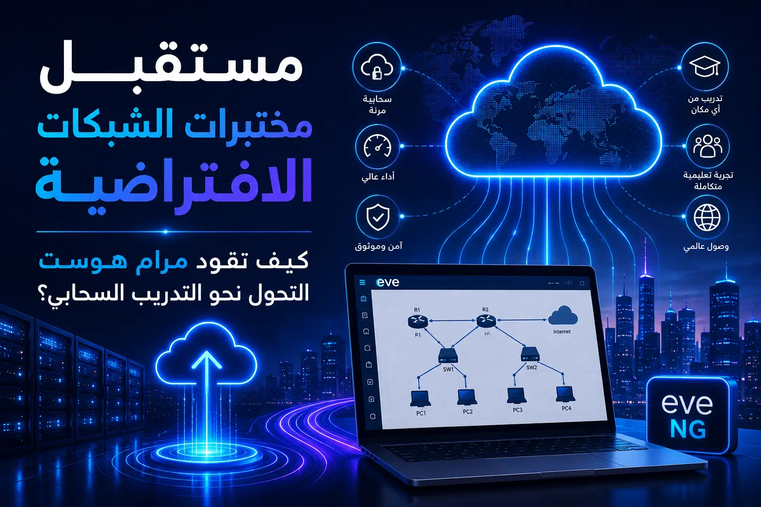 مستقبل مختبرات الشبكات الافتراضية: كيف تقود مرام هوست التحول نحو التدريب السحابي؟ - مرام هوست