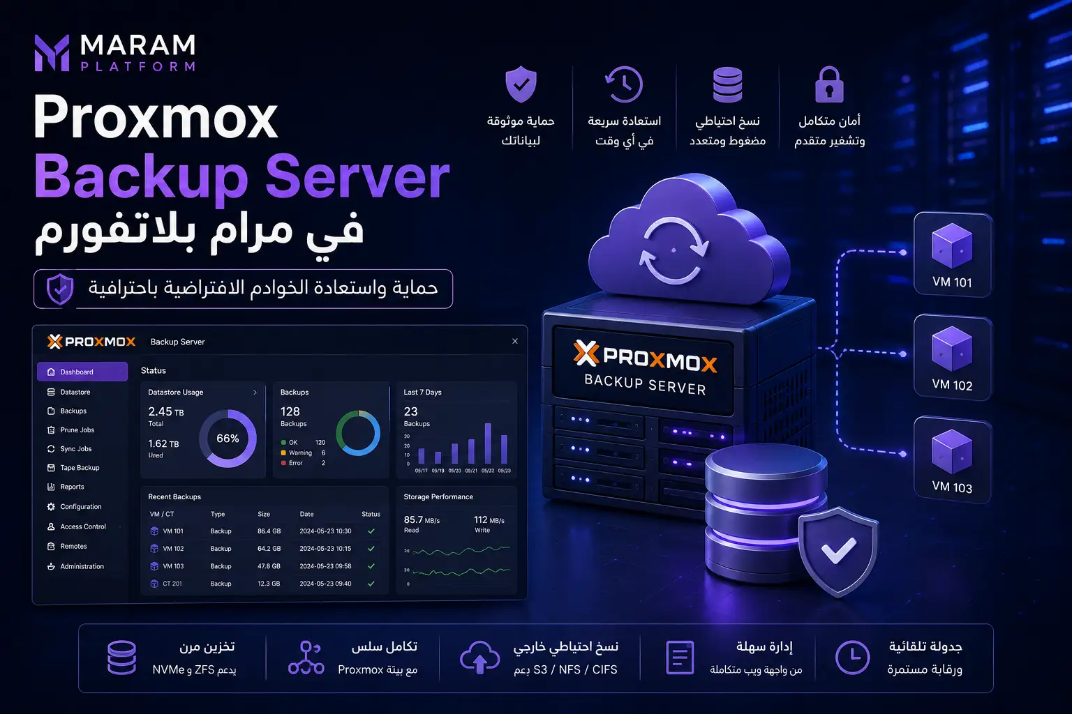 Proxmox Backup Server في مرام بلاتفورم: حماية واستعادة الخوادم الافتراضية باحترافية - مرام هوست
