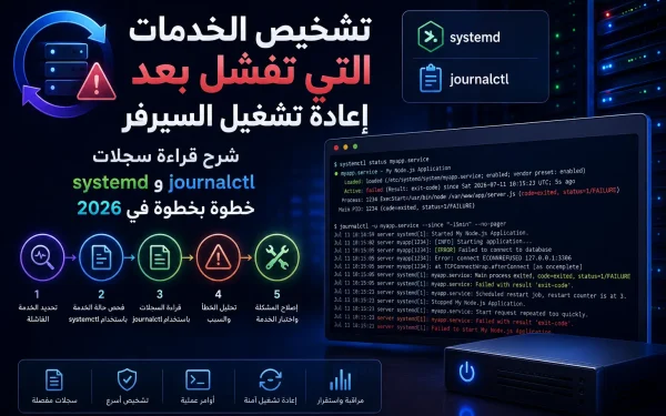 تشخيص الخدمات التي تفشل بعد إعادة تشغيل السيرفر: شرح قراءة سجلات systemd وjournalctl خطوة بخطوة في 2026 - مرام هوست
