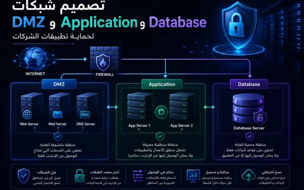 تصميم شبكات DMZ وApplication وDatabase لحماية تطبيقات الشركات - مرام هوست