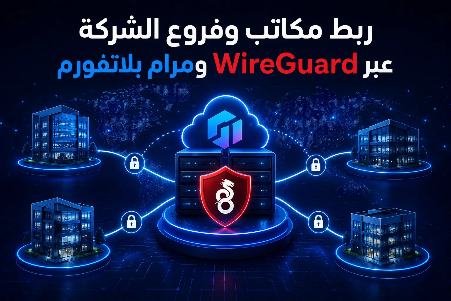 ربط مكاتب وفروع الشركة عبر WireGuard ومرام بلاتفورم: شبكة خاصة موحدة وآمنة - مرام هوست