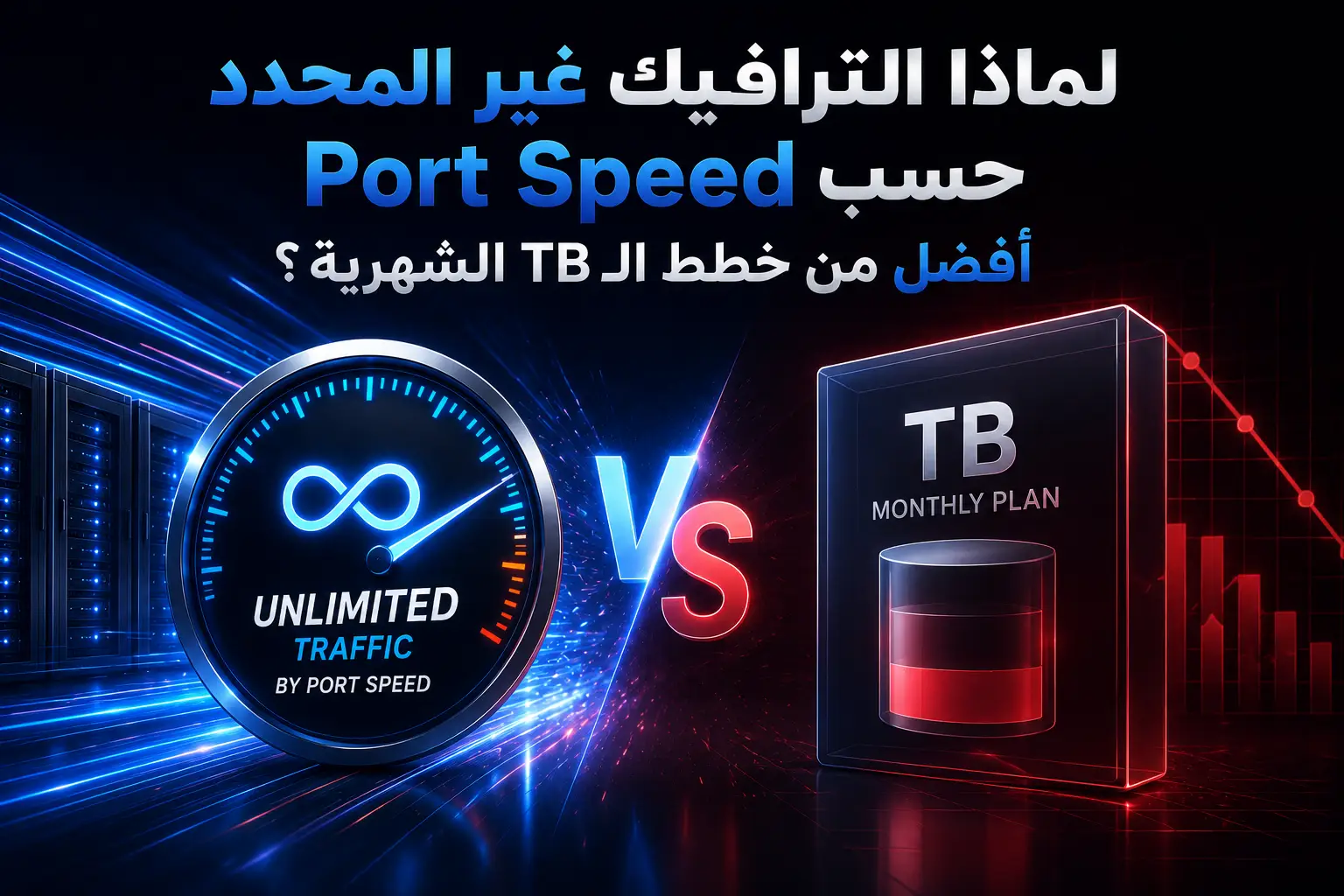 لماذا الترافيك غير المحدد حسب Port Speed أفضل من خطط الـ TB الشهرية؟ دليل شامل 2026 - مرام هوست
