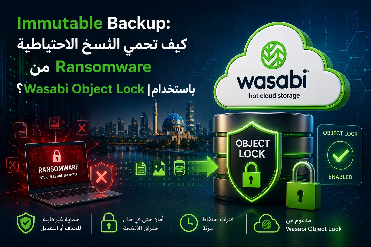 Immutable Backup: كيف تحمي النسخ الاحتياطية من Ransomware باستخدام Wasabi Object Lock؟ - مرام هوست
