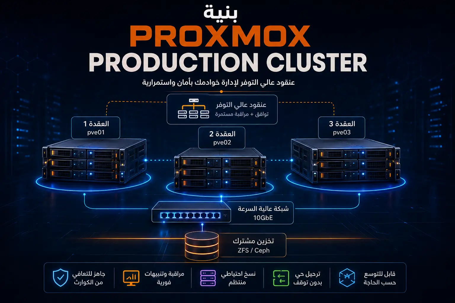 Proxmox Production Cluster: التصميم الصحيح للشركات ومراكز البيانات - مرام هوست
