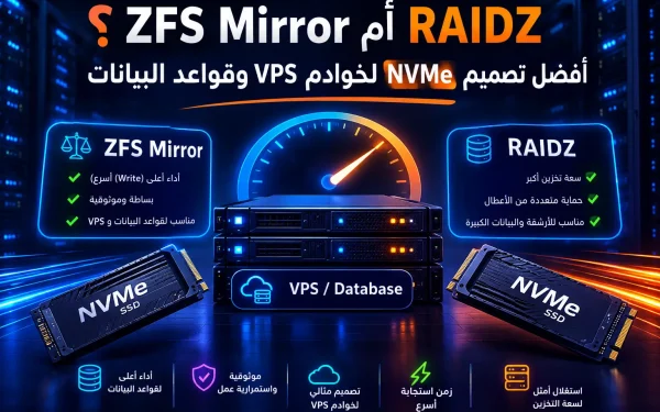 ZFS Mirror أم RAIDZ؟ أفضل تصميم NVMe لخوادم VPS وقواعد البيانات - مرام هوست