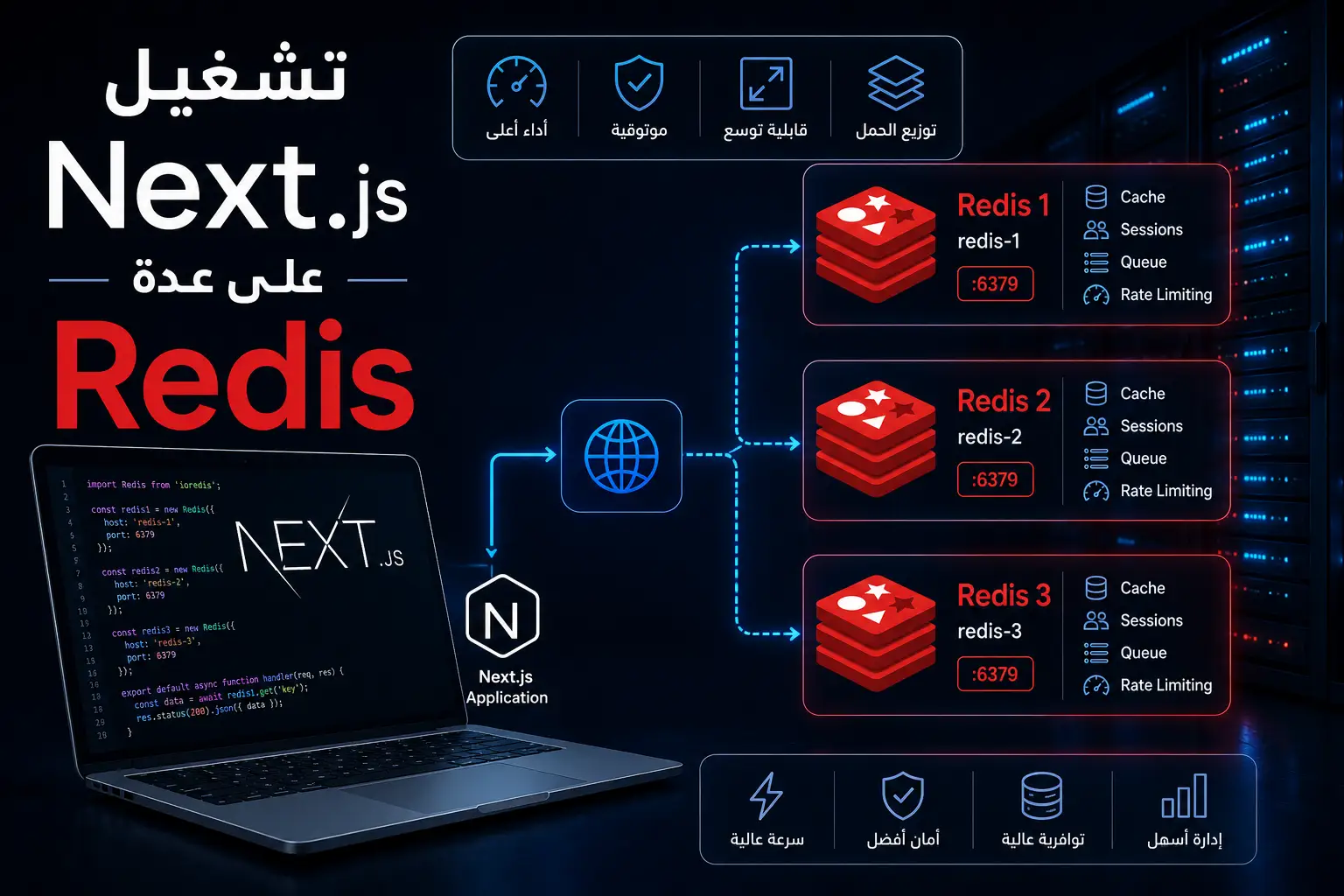 تشغيل Next.js على عدة Servers: Redis وShared Cache وLoad Balancer - مرام هوست