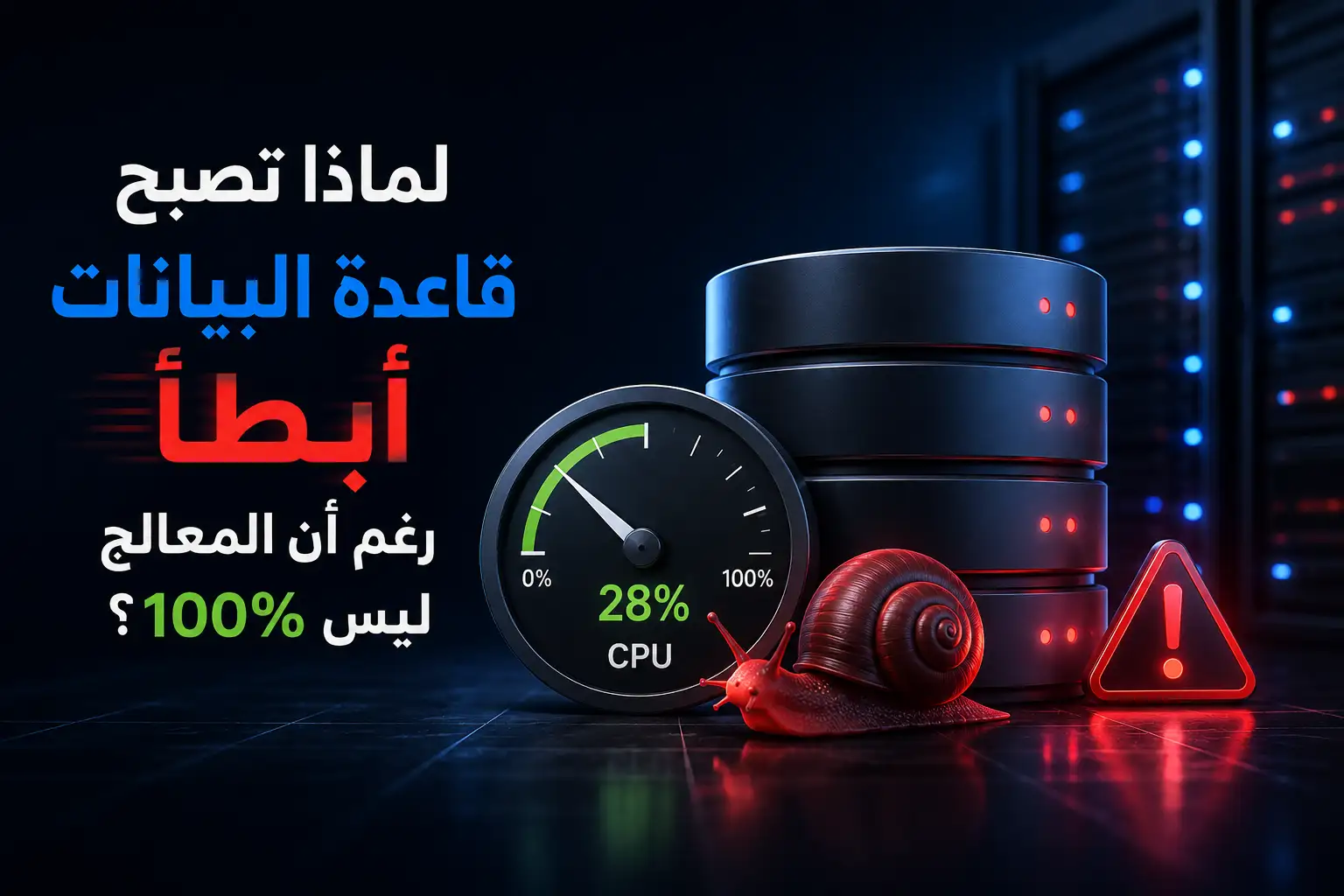 لماذا تصبح قاعدة البيانات أبطأ رغم أن المعالج ليس 100%؟ - مرام هوست