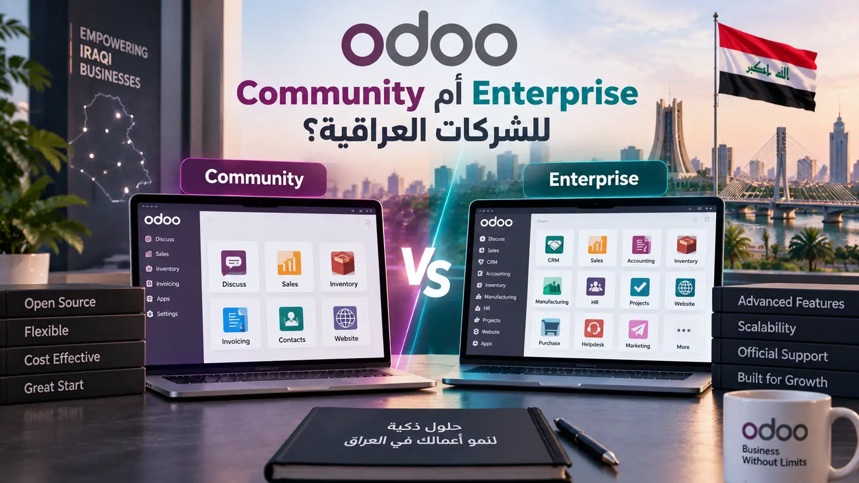 Odoo Community أم Enterprise للشركات العراقية؟ - مرام هوست