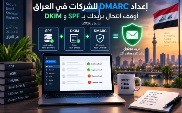 إعداد DMARC للشركات في العراق: أوقف انتحال بريدك بـ SPF وDKIM (دليل 2026) - مرام هوست