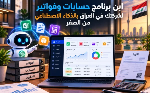ابنِ برنامج حسابات وفواتير لشركتك في العراق بالذكاء الاصطناعي من الصفر (2026) - مرام هوست