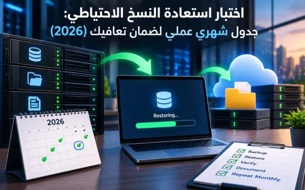 اختبار استعادة النسخ الاحتياطي: جدول شهري عملي لضمان تعافيك (2026) - مرام هوست