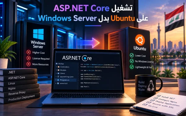 تشغيل ASP.NET Core على Ubuntu بدل Windows Server: الدليل الشامل 2026 - مرام هوست