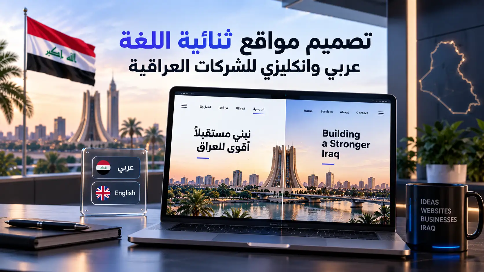 تصميم مواقع ثنائية اللغة عربي وانكليزي للشركات العراقية - مرام هوست