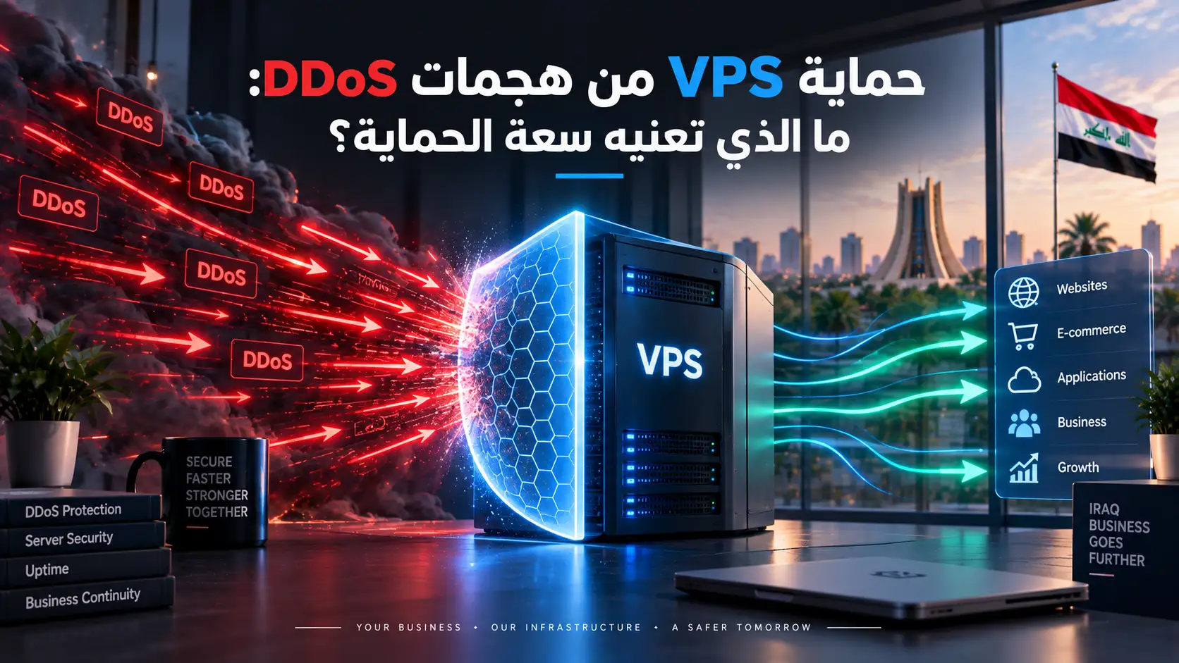 حماية VPS من هجمات DDoS: ما الذي تعنيه سعة الحماية؟ - مرام هوست