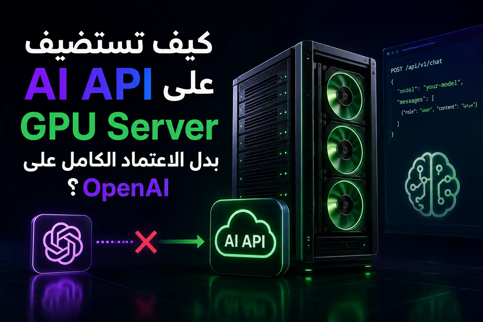 كيف تستضيف AI API على GPU Server بدل الاعتماد الكامل على OpenAI؟ - مرام هوست