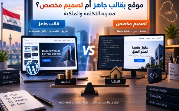 موقع بقالب جاهز أم تصميم مخصص؟ مقارنة التكلفة والملكية - مرام هوست