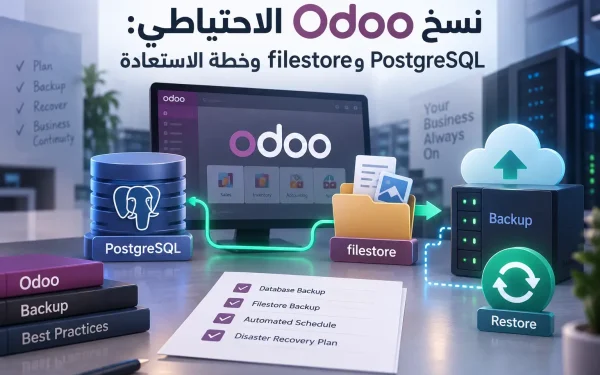 نسخ Odoo الاحتياطي: PostgreSQL وfilestore وخطة الاستعادة - مرام هوست