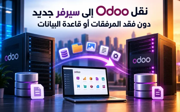 نقل Odoo إلى سيرفر جديد دون فقد المرفقات أو قاعدة البيانات (دليل 2026) - مرام هوست