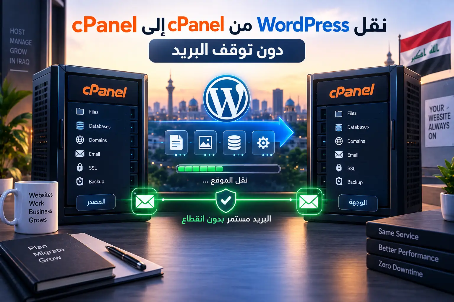 نقل WordPress من cPanel إلى cPanel دون توقف البريد - مرام هوست