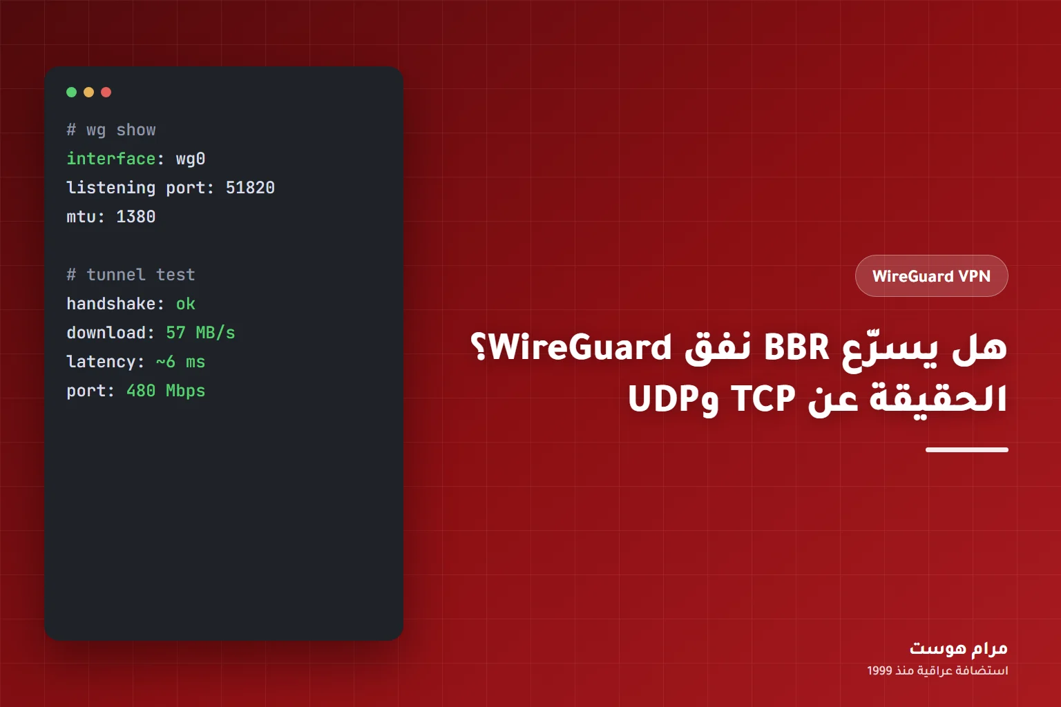 هل يسرّع BBR نفق WireGuard؟ الحقيقة عن TCP وUDP